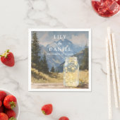 Aquarell Rustik Boho Berg Mason Jar Hochzeit Serviette (Beispiel)