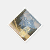 Aquarell Rustik Boho Berg Mason Jar Hochzeit Serviette (Ecke)
