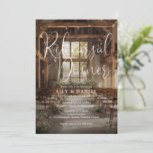 Aquarell Rustik Boho Scheunen-Foto-Probedinner Einladung (Stehend Vorderseite)