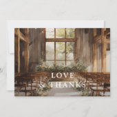 Aquarell Rustik Boho Scheunenhochzeit Foto Dankeskarte (Vorderseite)