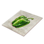 Aquarell Rustik Grüner Pfeffer Faux-Textur  Fliese (Seite)