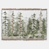 Aquarell Rustik Grüner Wald Decke (Vorderseite)