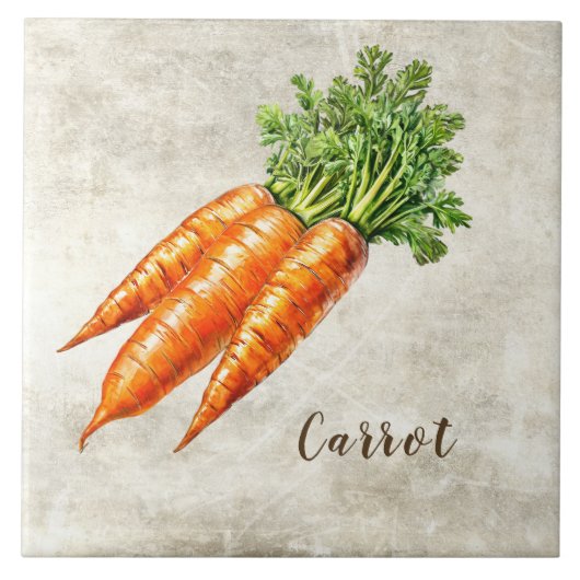 Aquarell Rustik Karotten Faux Textur Fliese (Vorderseite)