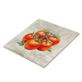 Aquarell Rustik Rote Tomaten Faux Textur Fliese (Seite)