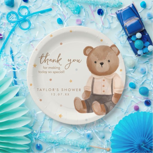 Aquarell Rustikale Bärendusche Pappteller (Party)