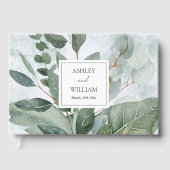 Aquarell Rustikale Landschaft Sage Wedding Gästebu Gästebuch (Vorderseite)
