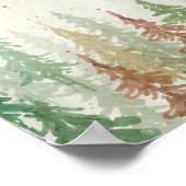 Aquarell Rustikale Pinienbäume Sitzplan Poster (Ecke)