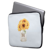 Aquarell Rustikale Sonnenblume Bouquet im Mason Ja Laptopschutzhülle (Vorderseite Links)