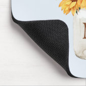 Aquarell Rustikale Sonnenblume Bouquet im Mason Ja Mousepad (Ecke)