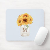 Aquarell Rustikale Sonnenblume Bouquet im Mason Ja Mousepad (Mit Mouse)