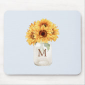 Aquarell Rustikale Sonnenblume Bouquet im Mason Ja Mousepad (Vorne)