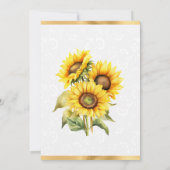 Aquarell Rustikale Sonnenblumen Süß 16 Einladung (Rückseite)