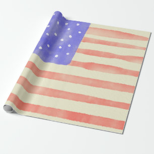 Aquarell-rustikale USA-amerikanische Flagge Geschenkpapier