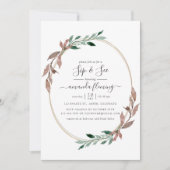 Aquarell Rustikale Vegetation Winter Sip and See Einladung (Vorderseite)