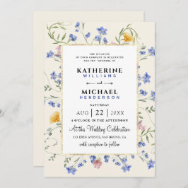 Aquarell Rustikale Wildblumen Wiesen Hochzeit Foil Einladung