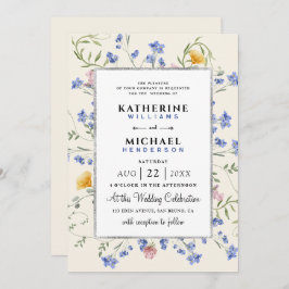 Aquarell Rustikale Wildblumen Wiesen Hochzeit Foil Einladung