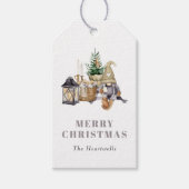 Aquarell Rustikaler Gnome Holiday Geschenkanhänger (Vorderseite)