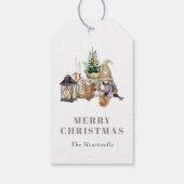 Aquarell Rustikaler Gnome Holiday Geschenkanhänger (Rückseite)