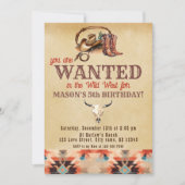 Aquarell Rustikaler Südwestcowboy Geburtstag Einladung (Vorderseite)