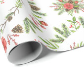 Aquarell-rustikaler Weihnachtsbaum Geschenkpapier (Rolleneckpunkt)