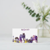 Aquarell-Sacramento-Skyline Visitenkarte (Stehend Vorderseite)
