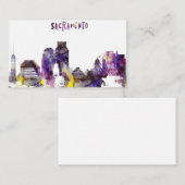 Aquarell-Sacramento-Skyline Visitenkarte (Vorne/Hinten)