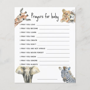 Aquarell-Safari-Tiere - Gebete für Baby