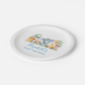 Aquarell Safari Tiere Kinderdusche Blau Kleine Pappteller (Schrägansicht)