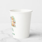 Aquarell Safari Tiere Kinderdusche Grün Pappbecher (Links)