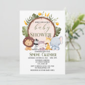 Aquarell Safari Tiermassage Einladung (Stehend Vorderseite)