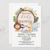 Aquarell Safari Tiermassage Einladung (Vorne/Hinten)