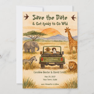 Aquarell Safari - Verwildert - Save the Date