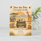 Aquarell Safari - Verwildert - Save the Date (Stehend Vorderseite)
