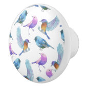 Aquarell-Safari: Vögel (fertigen Sie BG-Farbe!) Keramikknauf (Rechts)