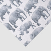 Aquarell-Safarielefant-u. Rhinos-Muster Seidenpapier (Ausschnitt)