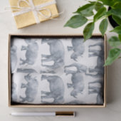 Aquarell-Safarielefant-u. Rhinos-Muster Seidenpapier (Geschenk)