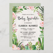 Aquarell-saftiges Baby besprühen Einladung (Vorne/Hinten)