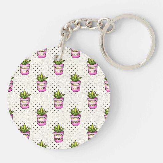 Aquarell-saftiges Tupfen-Muster Schlüsselanhänger (Rückseite)