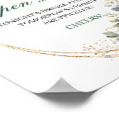 Aquarell-Sagegrün-Open-Bar-Tisch-Schild Poster (Ecke)