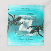 Aquarell Sailboat Palm Trees String Lights Table Platzkarte (Außenseite Aufgefaltet)