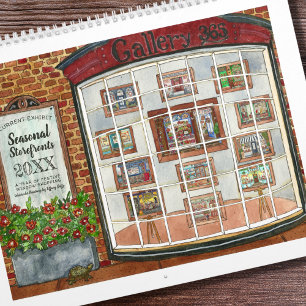 Aquarell-Saison-Schaufenster jedes Jahr 2027 Kunst Kalender