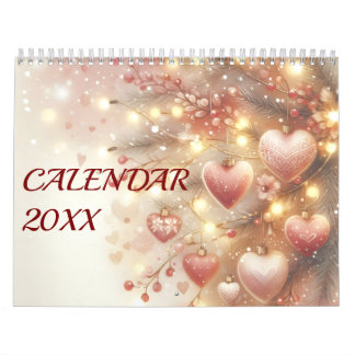 Aquarell-Saisonale Romantische Pastell-Liebe Kalender