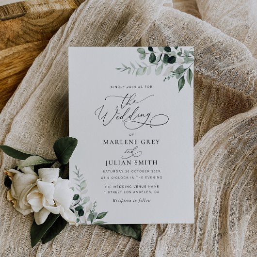 Aquarell Salbei Blütenhochzeit Einladung