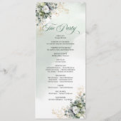 Aquarell-Salbei-Grün-Botanisches-Hochzeitsprogramm Programm (Rückseite)