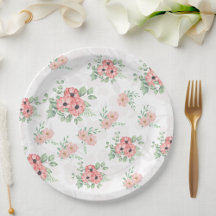 Aquarell-Salbei-Grün- und Rosa-Blumenparty