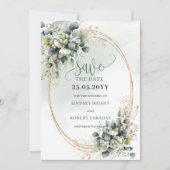 Aquarell Salbeigrüne Foliage Save The Date (Vorderseite)