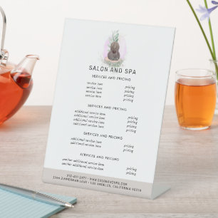 Aquarell-Salon   Menü-Preisliste Ständerschild Sockelschild