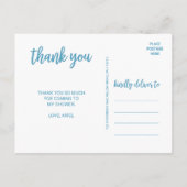 Aquarell Sand and Sea Vielen Dank Postkarte (Rückseite)