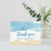 Aquarell Sand and Sea Vielen Dank Postkarte (Stehend Vorderseite)