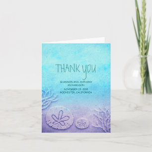 Aquarell-Sand-Dollar-Strand-Hochzeit-Danke Dankeskarte
